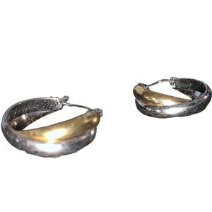 2 Tone Hoop Earrings